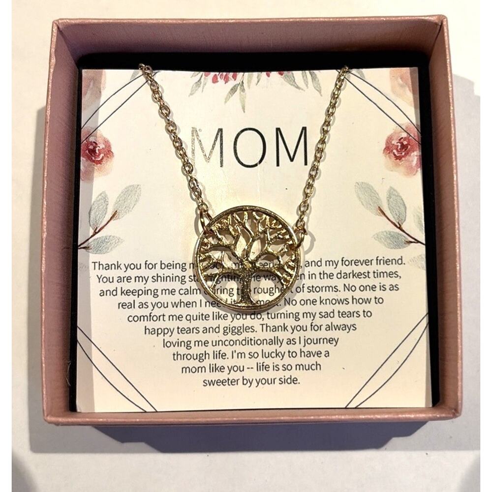 Tree of Life Mom Necklace-Gold Plated-New in Box